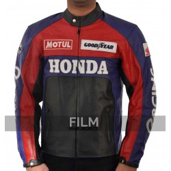 Unseen Red and Black Honda Leather Jacket